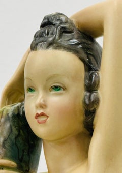The Cicada  Nude of Woman  LENCI Turin - Abele Jacopi - Polychrome Ceramic 1939