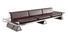 "La Ciliegia" Sofa with Stainless Steel, Burl Walnut, Hand Crafted, Istanbul