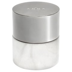 La Cire Vessel Candle in Alabaster and Gunmetal by ANNA New York