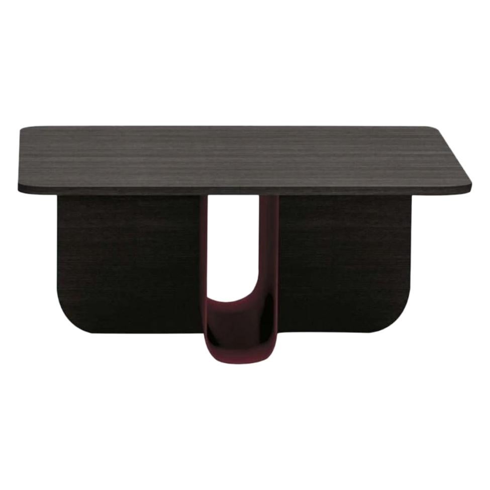 Floor Sample La Cividina "U" Table 1106 in Aluminum with Ash Top For Sale