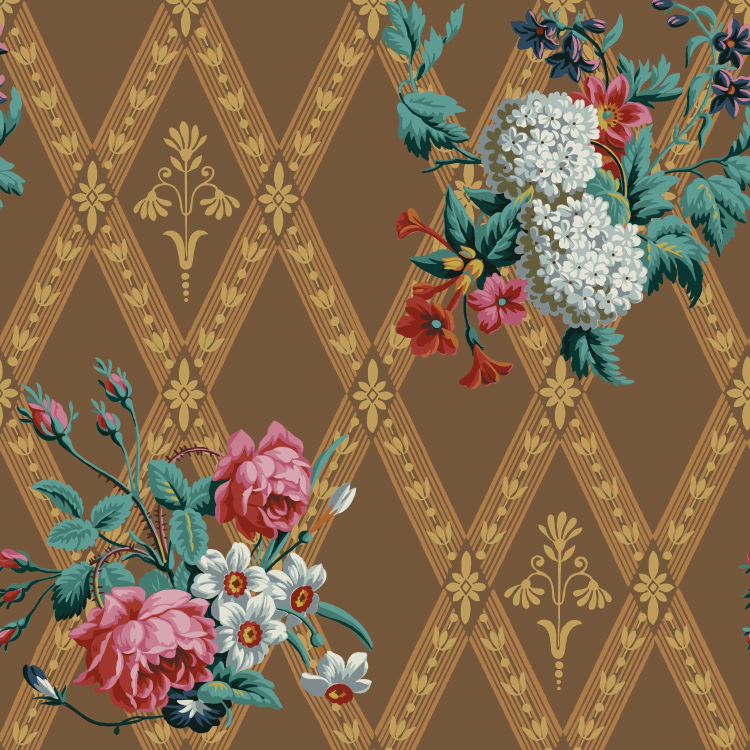 Repeat: 73,6 cm / 29 in

Founded in 2019, the French wallpaper brand Papier Francais is defined by the rediscovery, restoration, and revival of iconic wallpapers dating back to the French “Golden Age of wallpaper” of the 18th and 19th centuries.