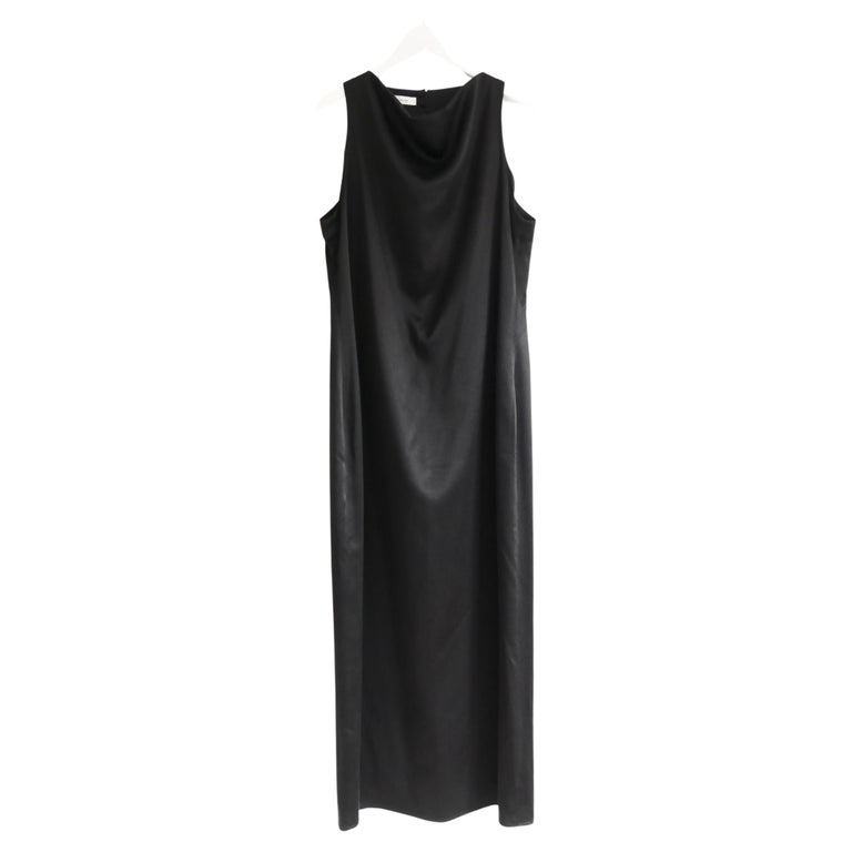 La Collection Black Silk Maxi Dress Women's Size 4 Cowl Neck Y2k Style La Collection Black Silk Maxi Dress Women's Size 4 Cowl Neck Y2k Style