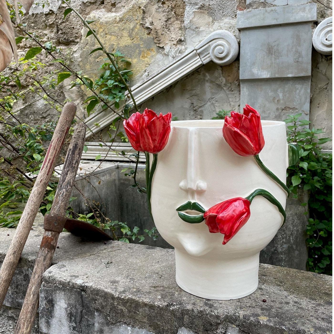 Italian La Conturbante Anthropomorphic White Vase For Sale