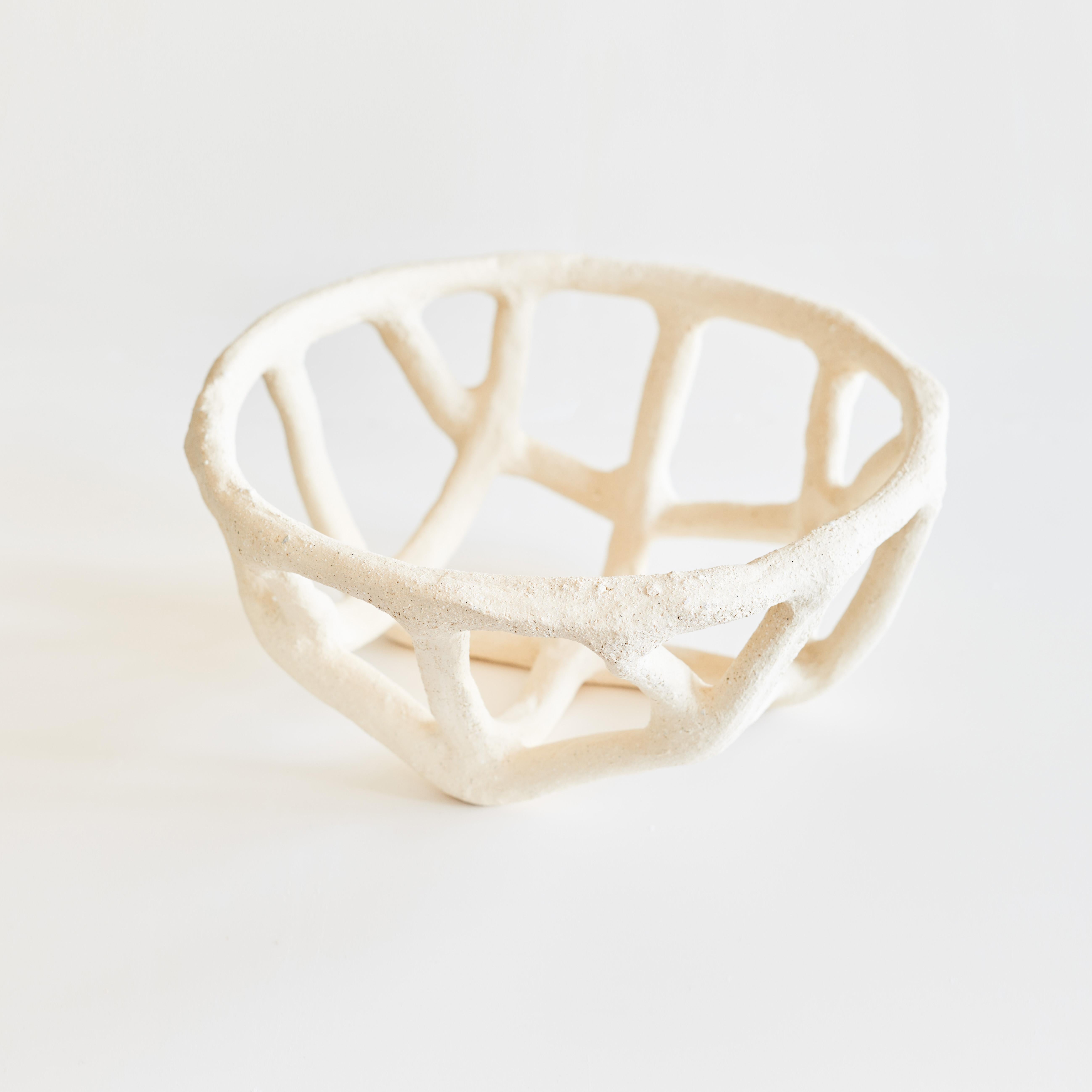 La Corbeille XIII small by Claire Pain 
Dimensions: D 25 x H 10 cm
Materials: Raw Stoneware

Fragility and delicacy arise from a raw material, in which strength and vigour intertwine to give shape to the singular work of Claire Pain.
Modeled