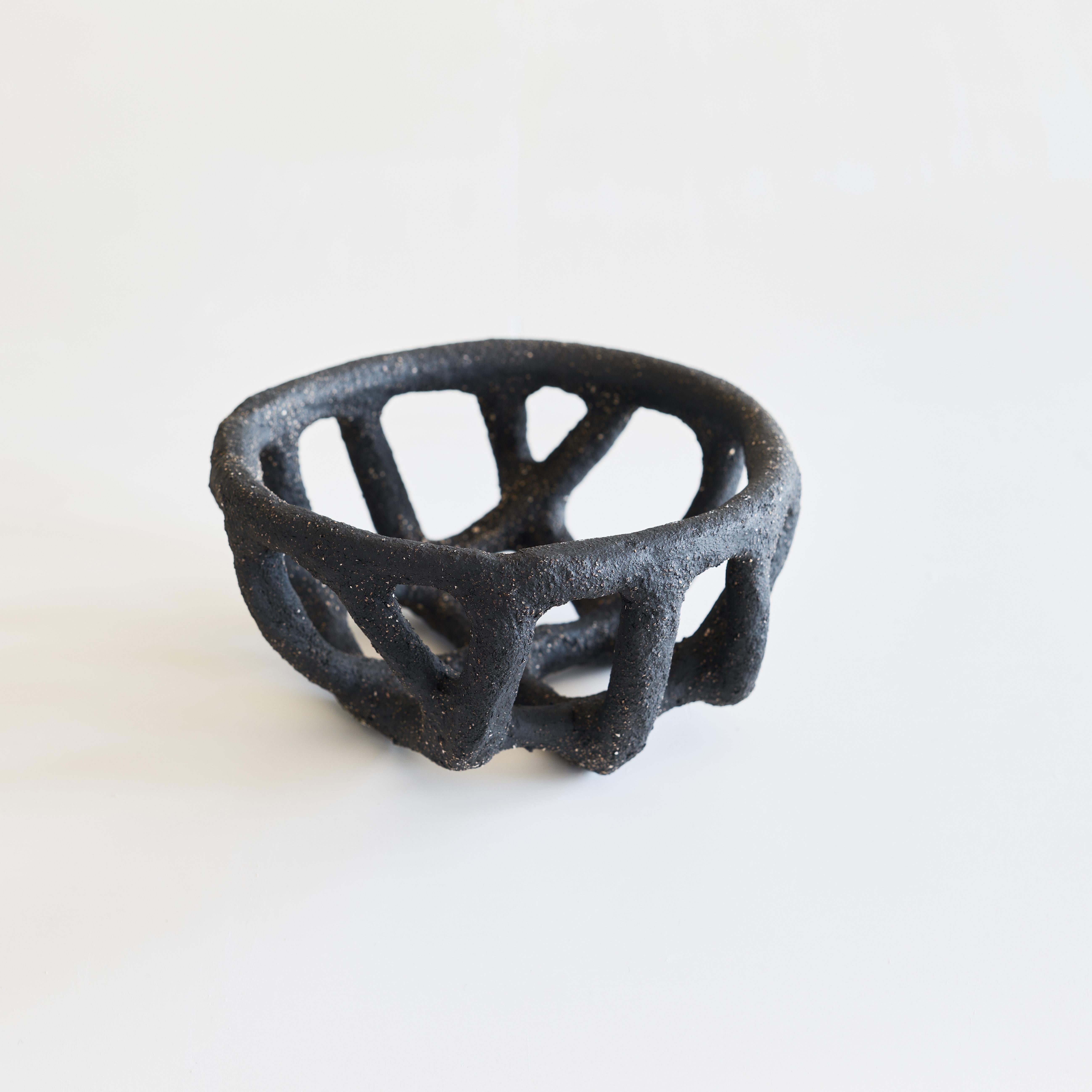 La Corbeille XIII small by Claire Pain 
Dimensions: D 25 x H 10 cm
Materials: raw stoneware

Fragility and delicacy arise from a raw material, in which strength and vigour intertwine to give shape to the singular work of Claire Pain.
Modeled