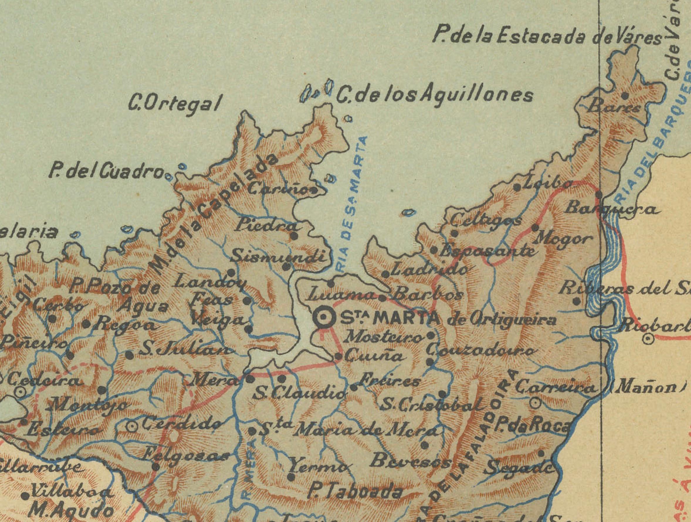La Coruña 1901: A Cartographic View of Galicia's Maritime Province In Good Condition For Sale In Langweer, NL