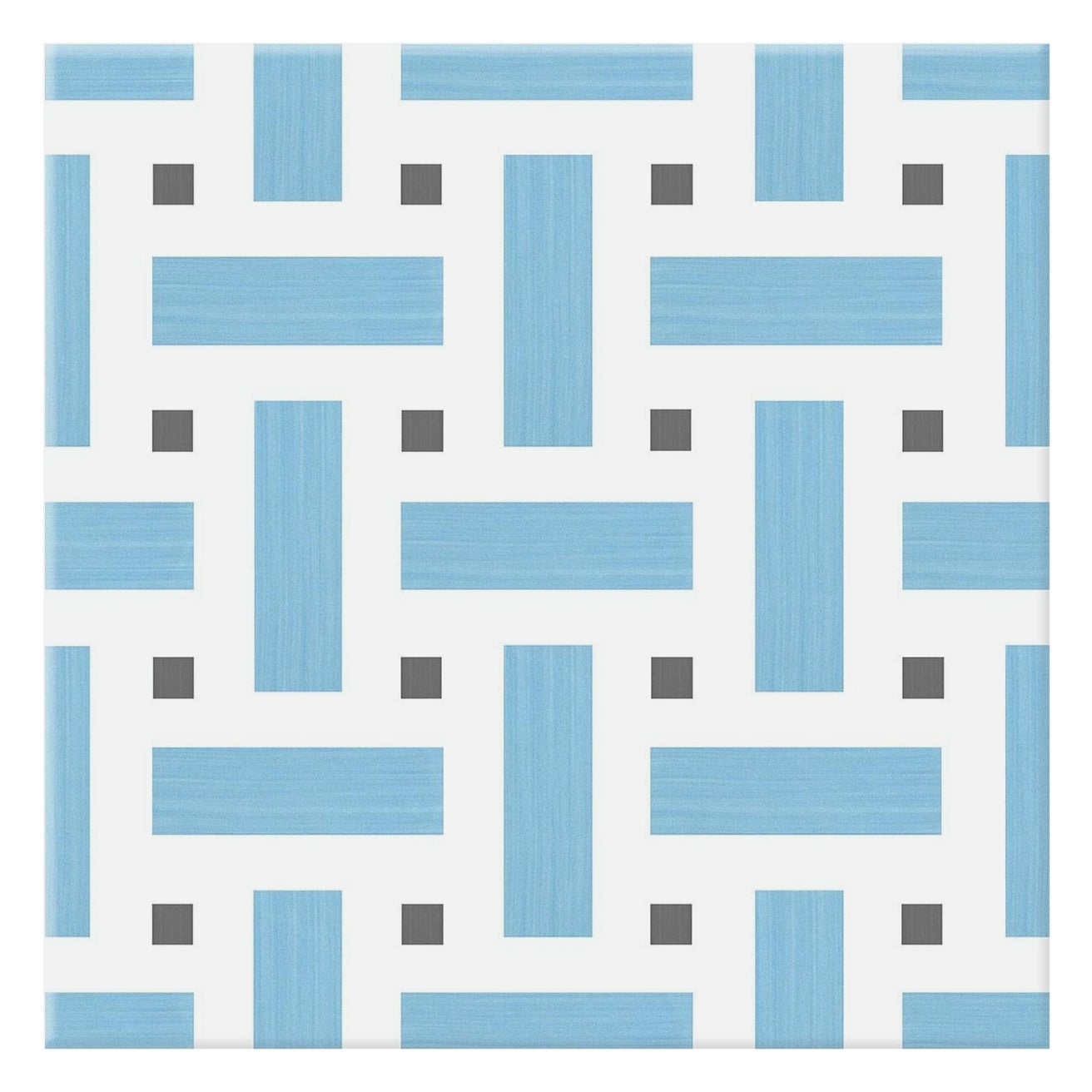 La Cripta Geometric Motif Light Blue and Dark Gray Ceramic Tile For Sale