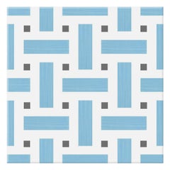 La Cripta Geometric Motif Light Blue and Dark Gray Ceramic Tile