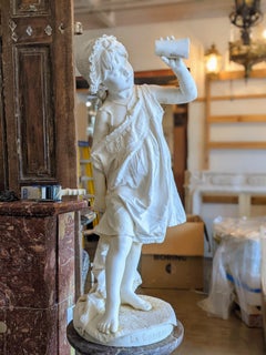"La Curiosa" Carrara Marble Statue from Italy