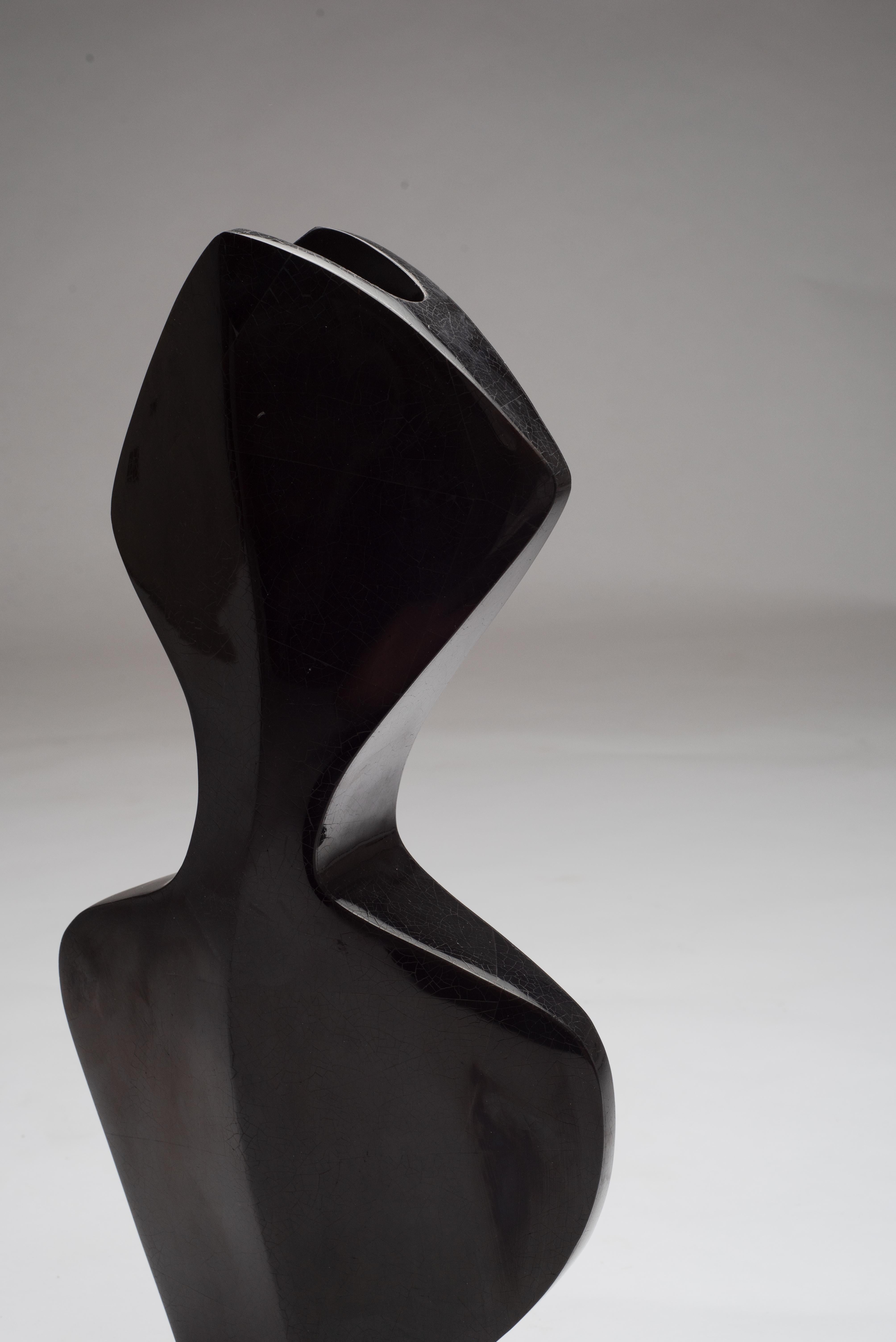Vases La Dame & La Femme en galuchat, coquille de stylo noir de R&Y Augousti Neuf - En vente à New York, NY