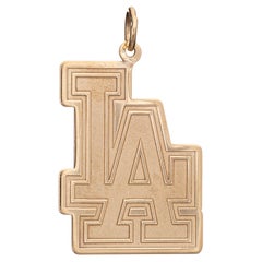 LA Dodgers Charm Vintage Los Angeles Pendant 14k Yellow Gold c2006 Jewelry MLB