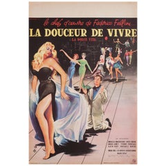 Vintage La Dolce Vita 1960 French Petite Film Poster