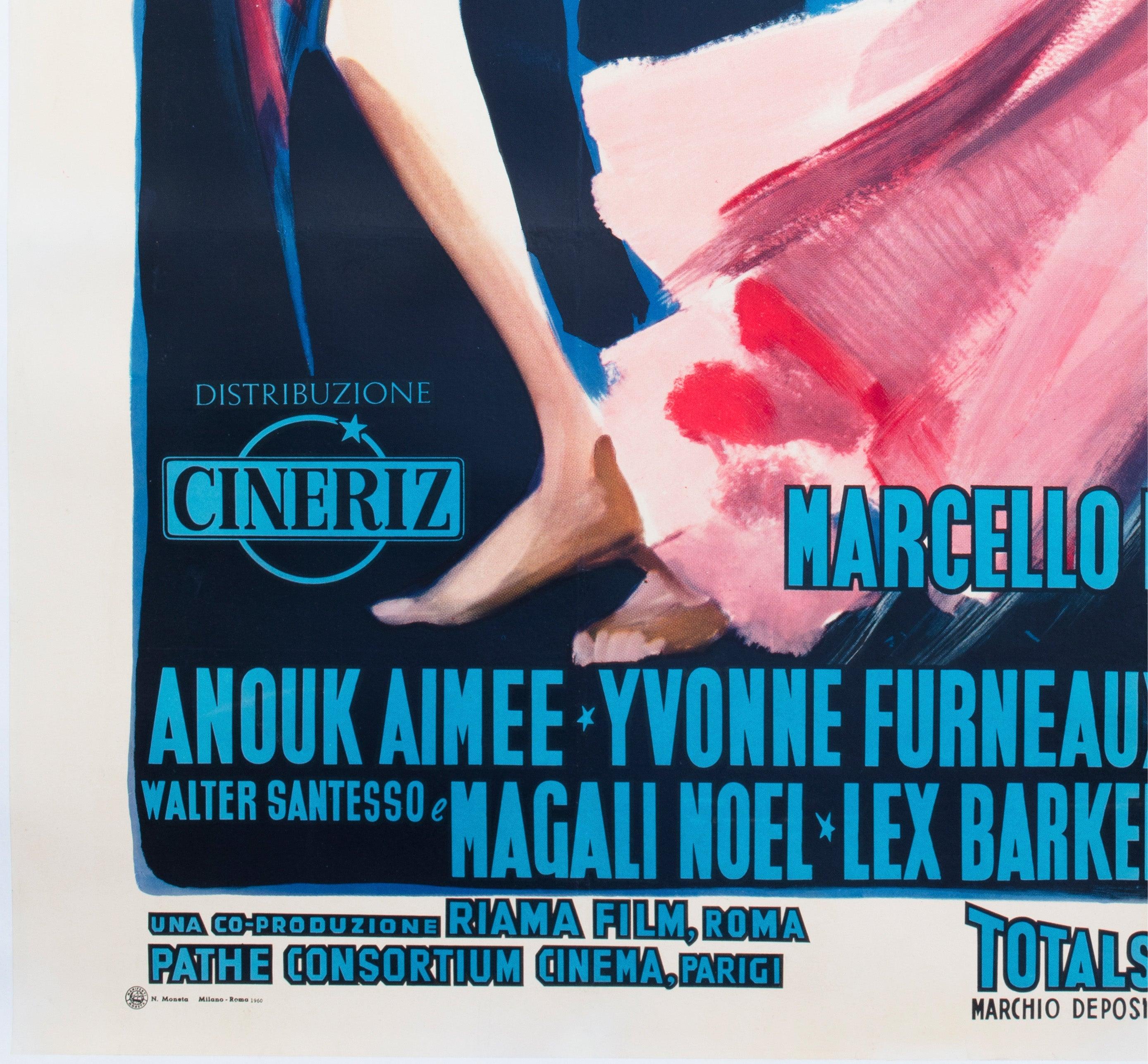 La Dolce Vita 1960 Italian 4 Foglio Film Poster, Giorgio Olivetti For Sale 2