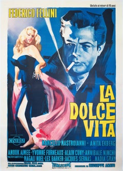 La Dolce Vita 1960 Italian 4 Foglio Film Poster, Giorgio Olivetti