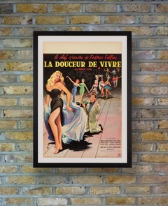 Originales französisches Vintage-Filmplakat „La Dolce Vita“ von Yves Thos, 1960