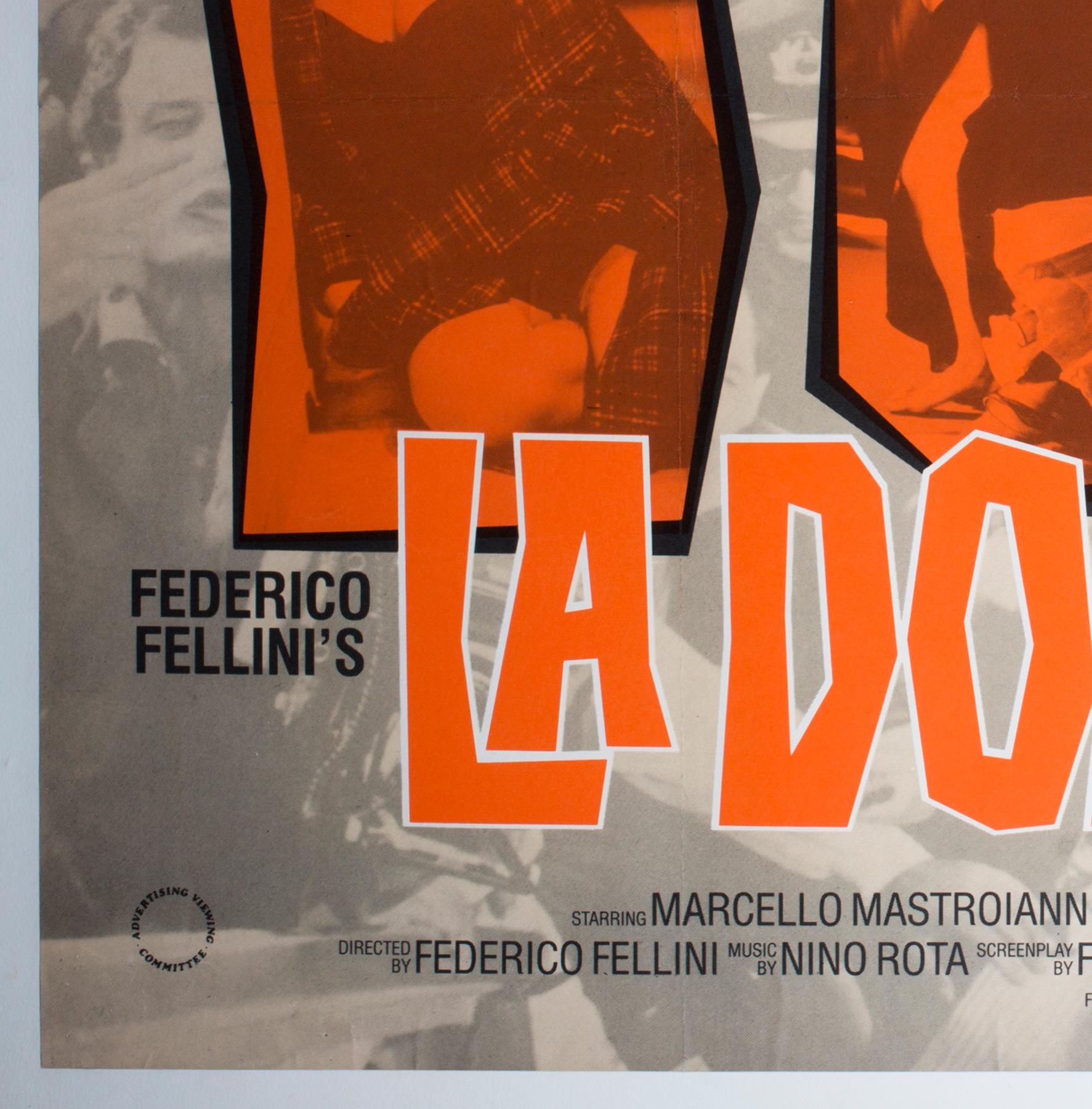 20th Century La Dolce Vita R1987 UK BFI Quad Film Poster