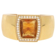 Cartier "La Dona" Citrine and Diamond Cocktail Ring in 18k Yellow Gold