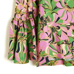 La Double J 2017 Top FR40 Colorful Silk Twill Ascot Ruffles Blouse UK12 US10