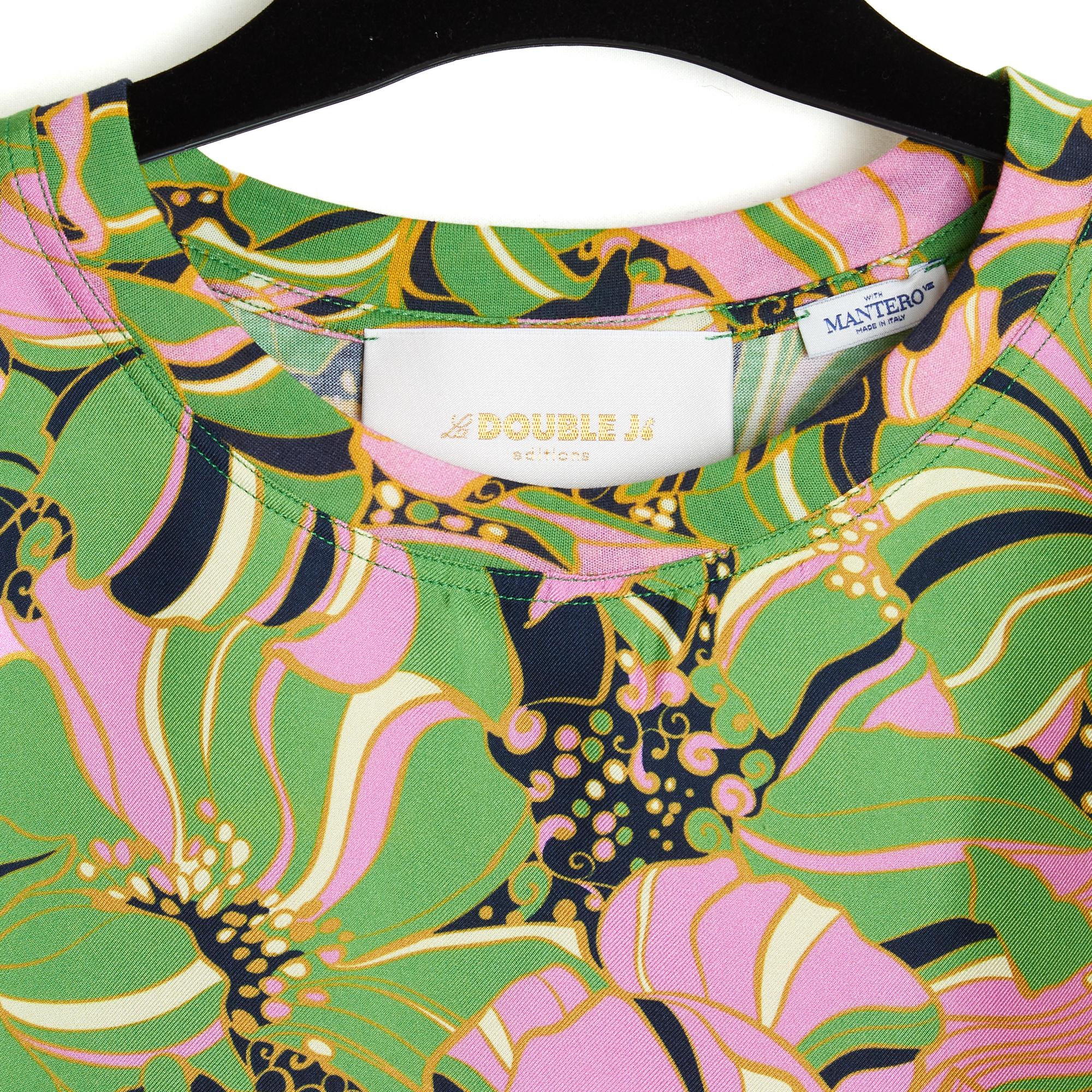 Marrone La Double J 2017 Top FR40 Camicetta con volant in twill di seta colorata UK12 US10 in vendita