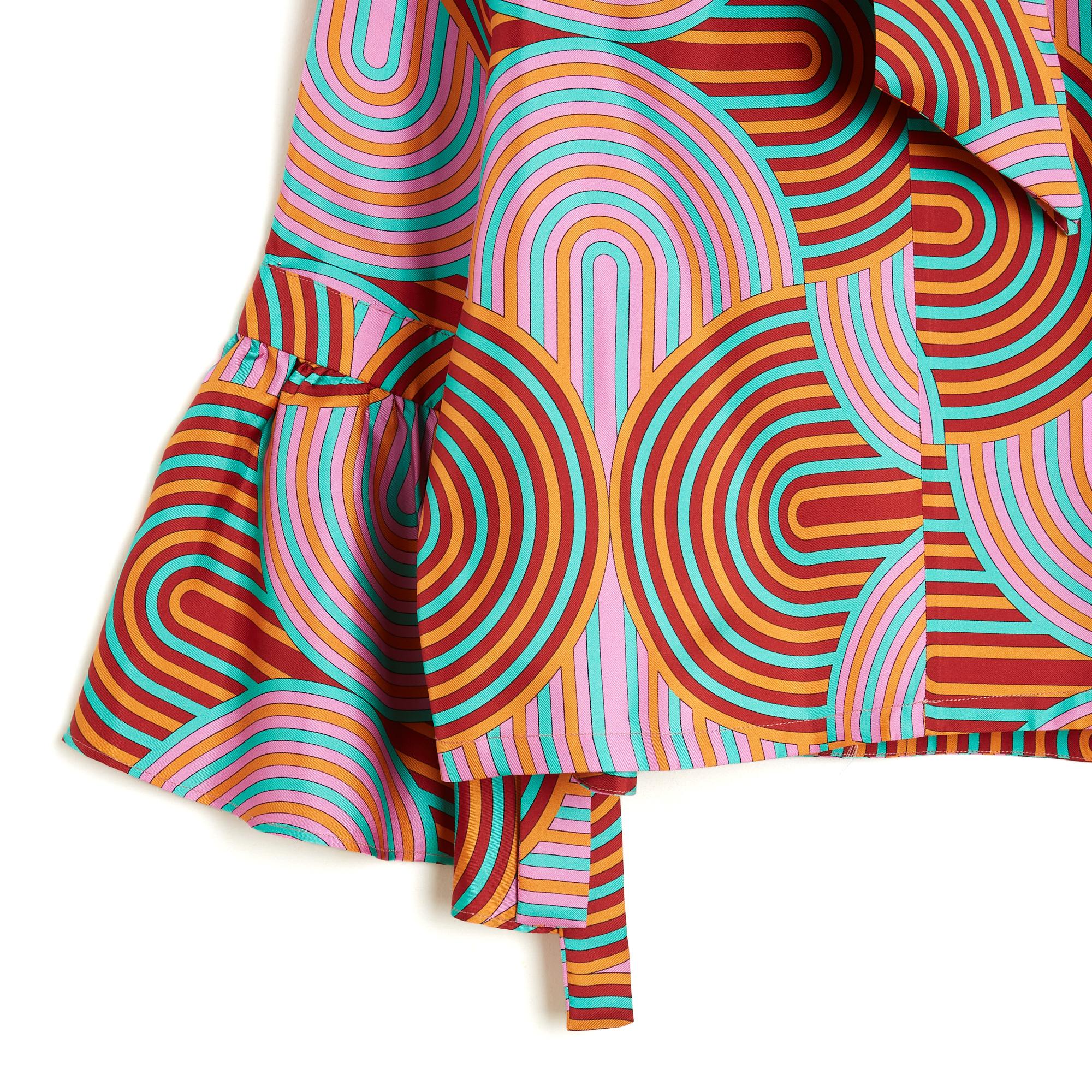 Femenino o masculino La Double J 2017 Top FR40 Blusa de volantes Ascot de sarga de seda de colores UK12 US10 en venta