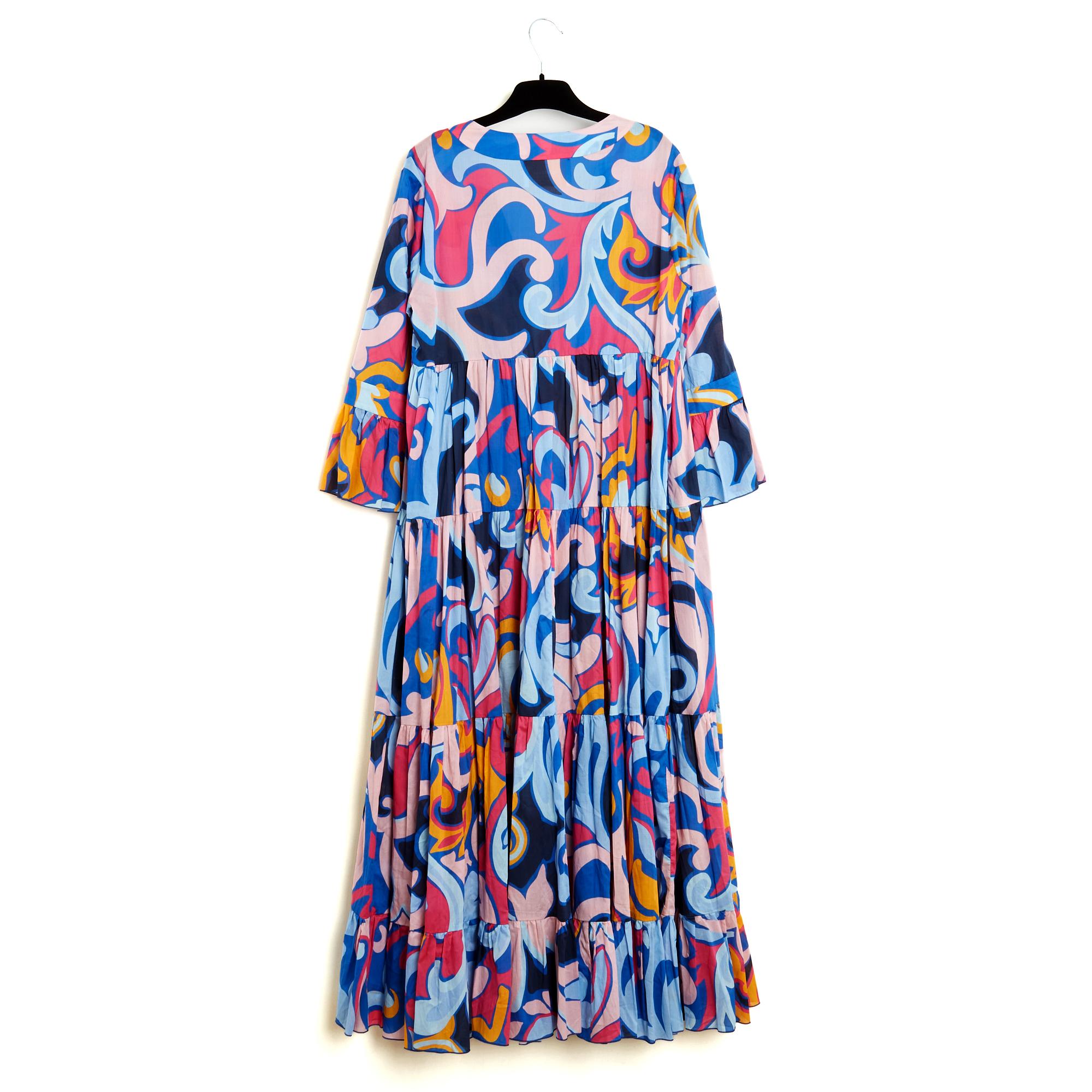 Women's or Men's La Double J 2023 Robe maxi L FR40 Ruffled Pop Flowers maxi dress UK12 US10