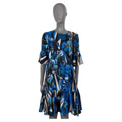 LA DOUBLE J blue silk CURLY SWING IRIS Dress M