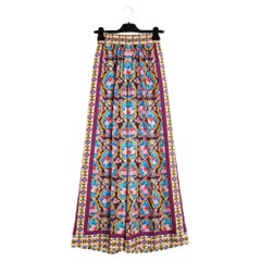 La Double J Pantalon FR38 Geometric Silk Twill Palazzo Extra Large Pants Size S