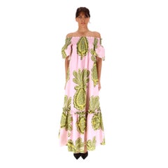 LA Double J Pineapple Print Off The Shoulder Dress