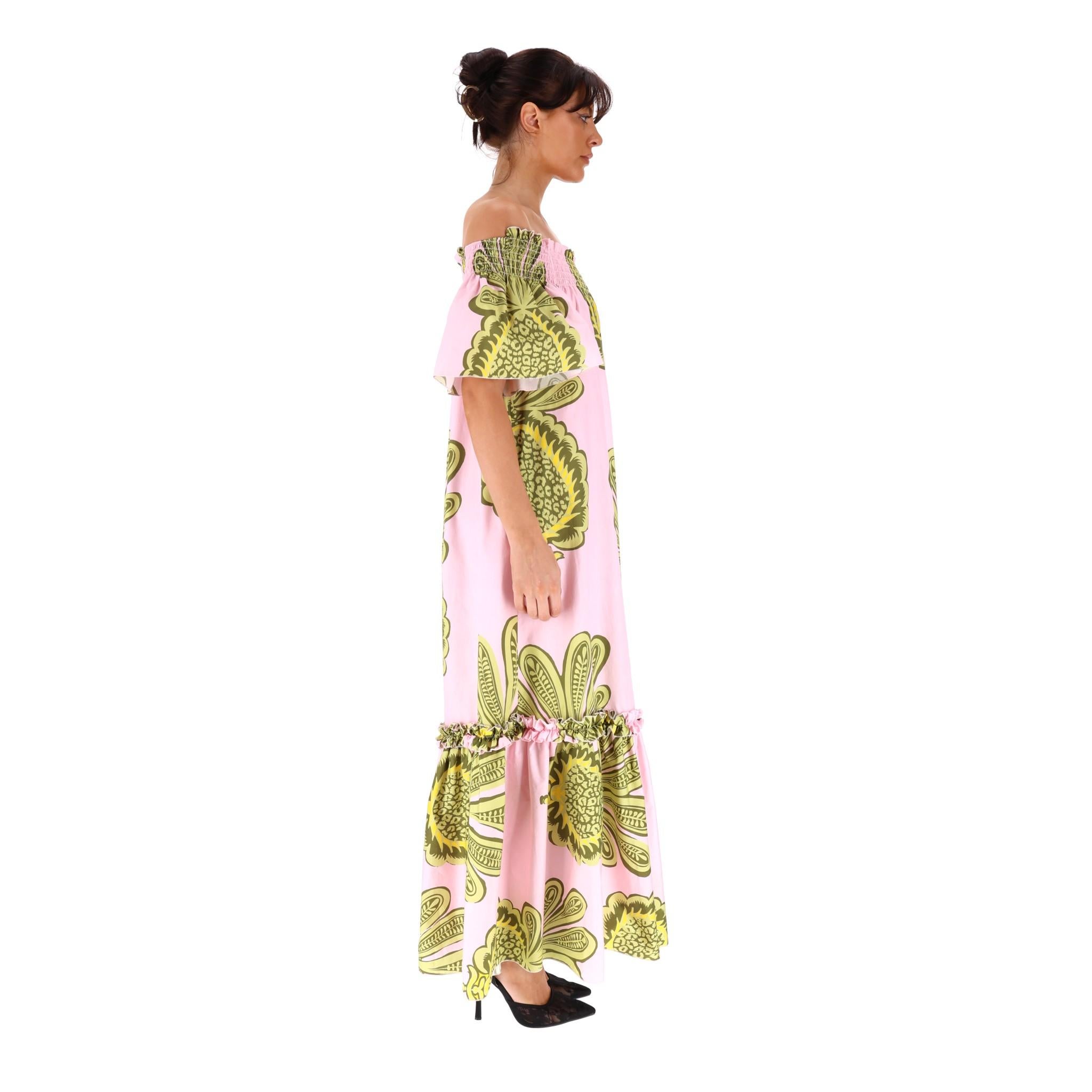 Beige LA Double J - Robe asymétrique imprimée ananas en vente
