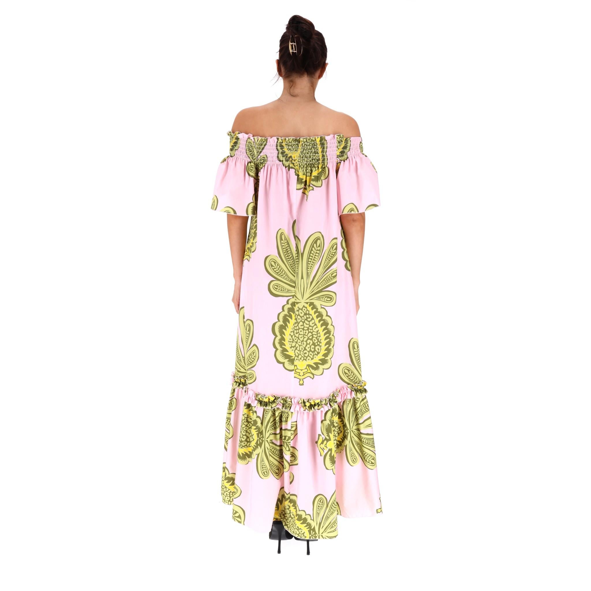 LA Double J - Robe asymétrique imprimée ananas Excellent état - En vente à London, GB