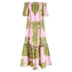 LA Double J Pineapple Print Off The Shoulder Dress