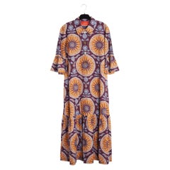 La Double J Robe longue Artemis FR40 Ruffled Poplin maxi dress UK12 US10 L