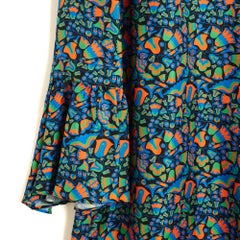 La Double J Size L Robe Midi Soie FR40 Floral Black Silk Twill UK12 US10