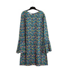 La Double J Size L Robe Midi Soie FR40 Floral Black Silk Twill UK12 US10
