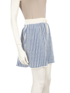 La DoubleJ Blue Drawstring Ribbed Knit Skirt Size XS
