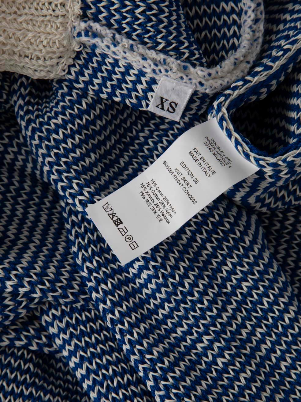 La DoubleJ Blue Drawstring Ribbed Knit Skirt Size XS For Sale 1