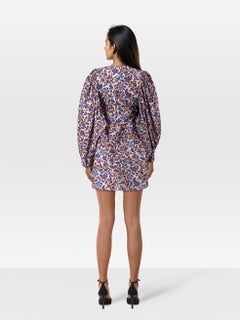 La DoubleJ Floral Print Balloon Sleeve Dolly Dress Size M