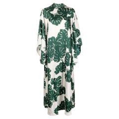 La DoubleJ Foliage Print Silk Maxi Dress