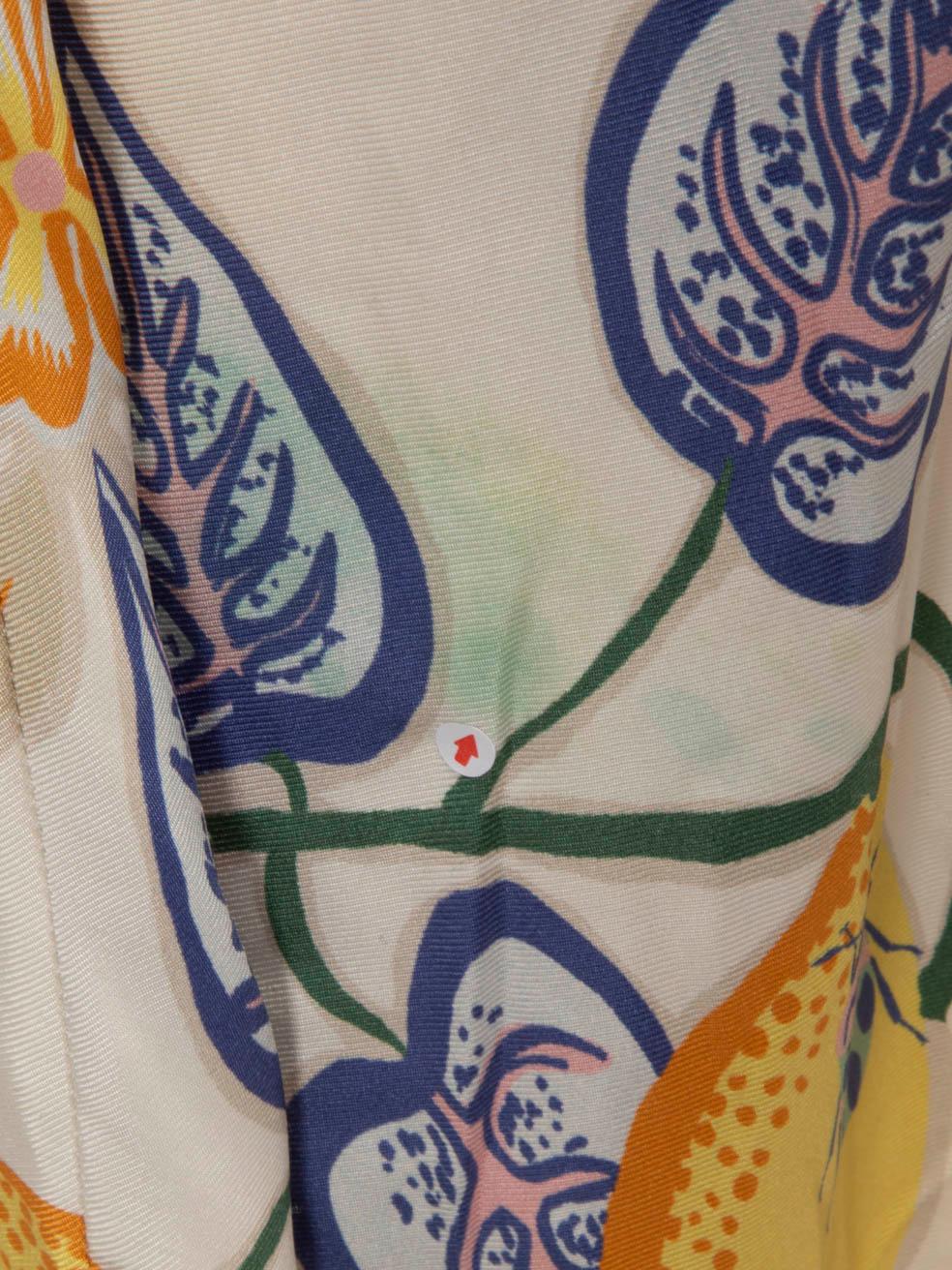 Women's La DoubleJ White Floral Silk Kaftan Size XS
