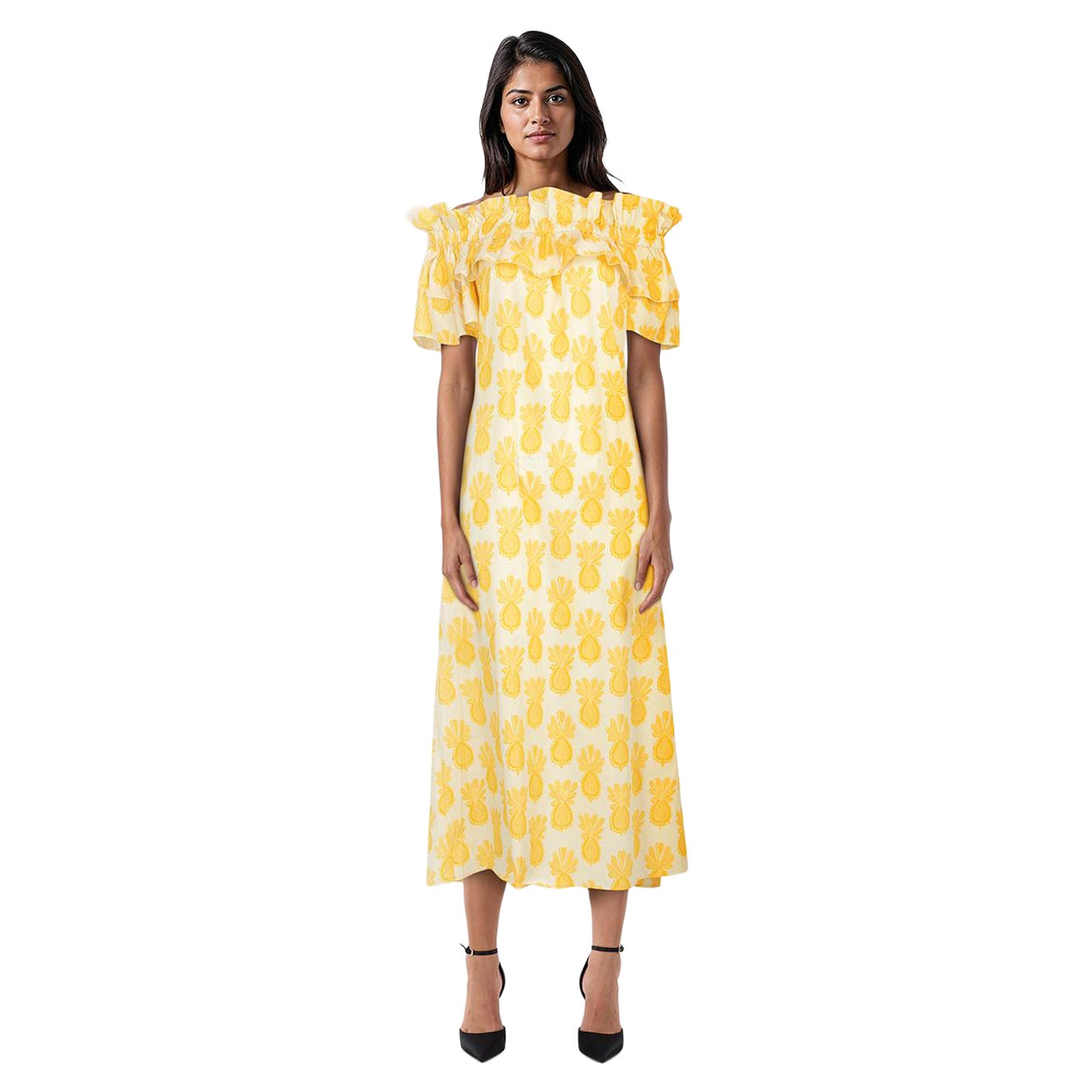 La DoubleJ Yellow Breakfast Summer Pineapple Dress Size XXS