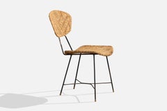 La Emiliana, Side Chair, Iron, Brass, Rush, Argentina, 1950s