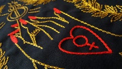 La Emperatriz. From The Ventura Series.  Embroidery thread on canvas. Framed