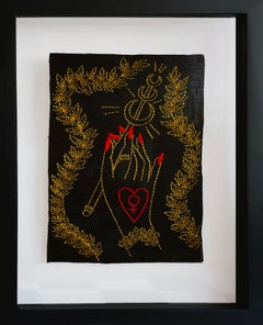 La Emperatriz. Aus der Serie Ventura.  Stickereifaden auf Leinwand. Gerahmt