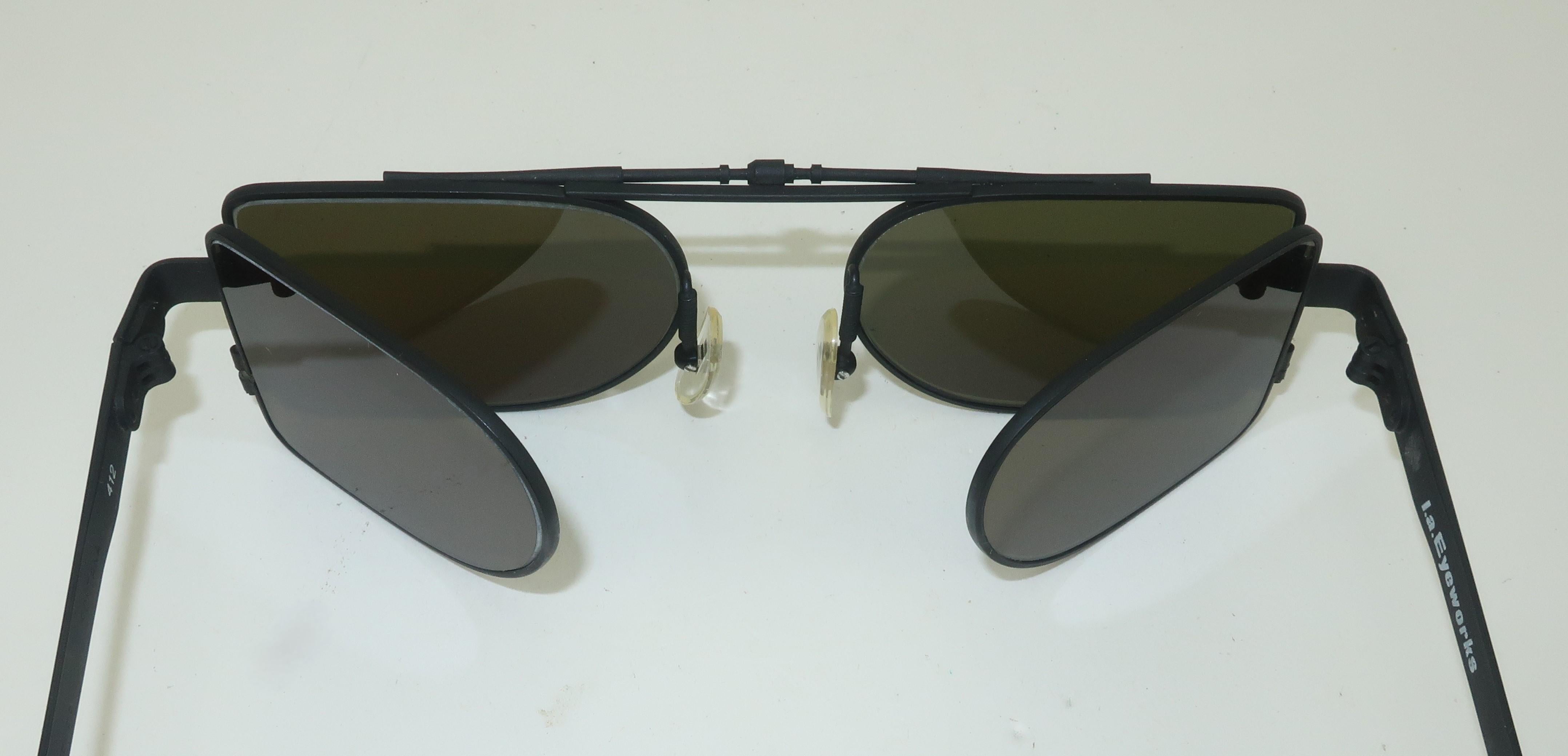 L.A. EYEWORKS Fontana Sunglasses With Side Visors, 1980's 3