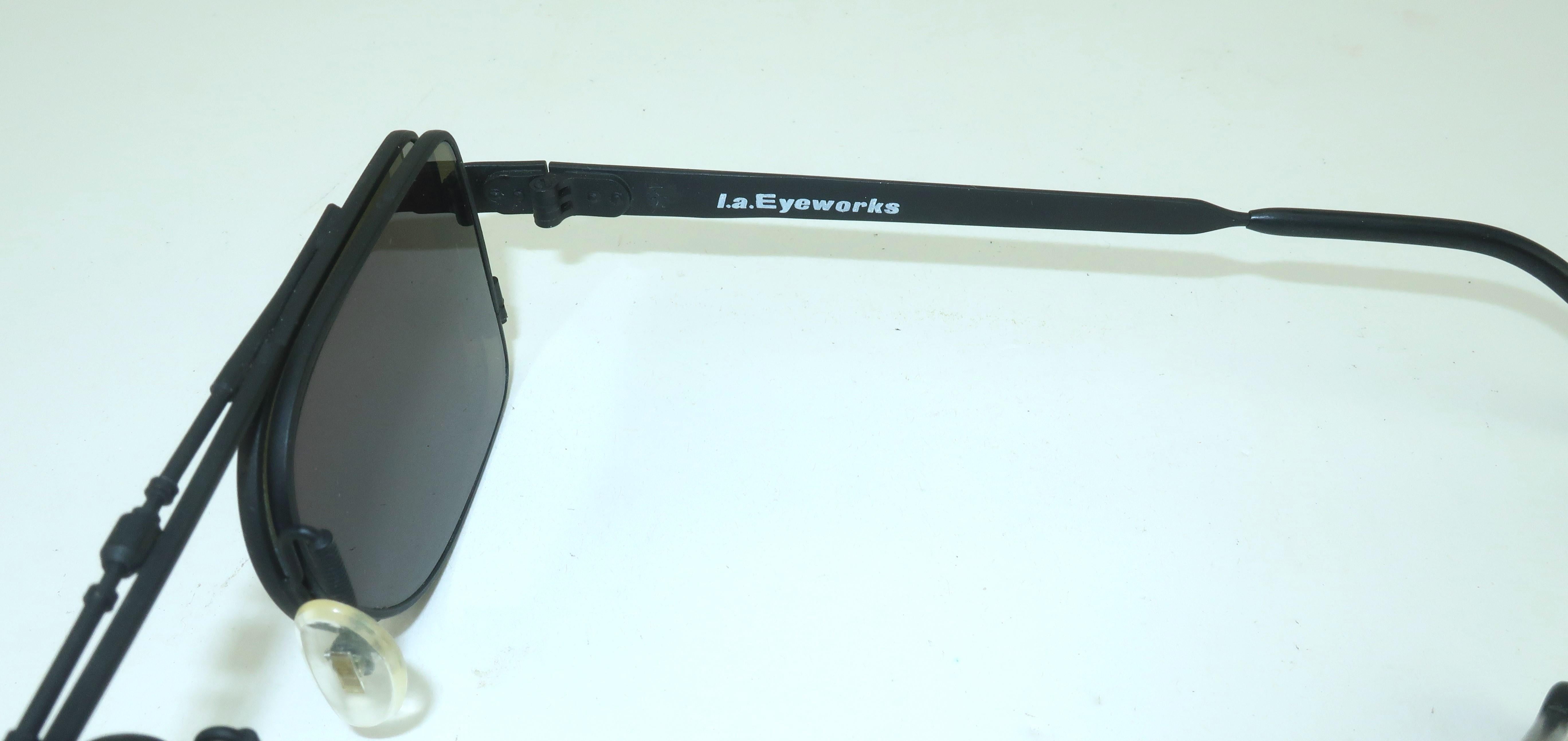 L.A. EYEWORKS Fontana Sunglasses With Side Visors, 1980's 4