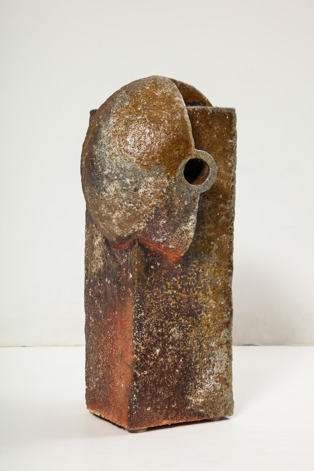 Glazed stoneware sculpture. Wood fired.
 