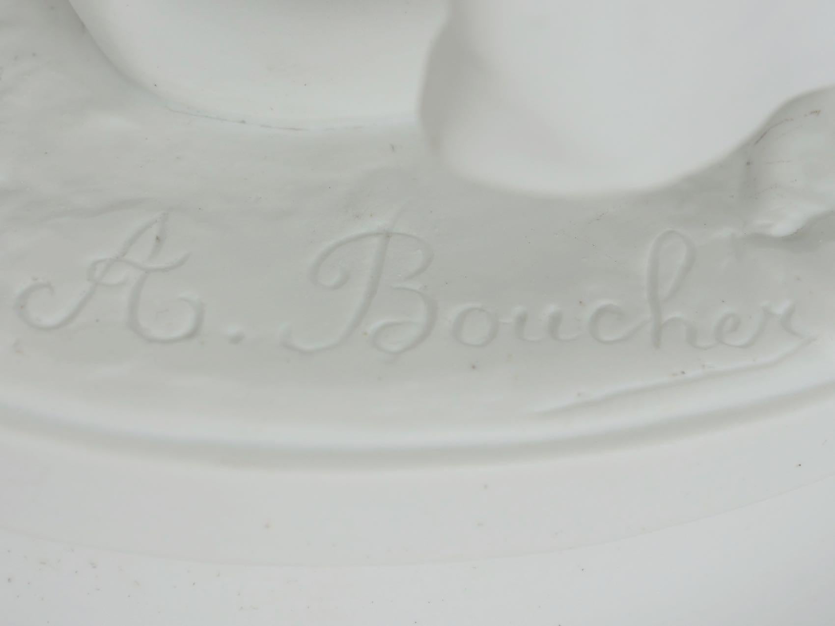 “La Faneuse” Antique White Porcelain Bisque Sculpture by Alfred Boucher 4