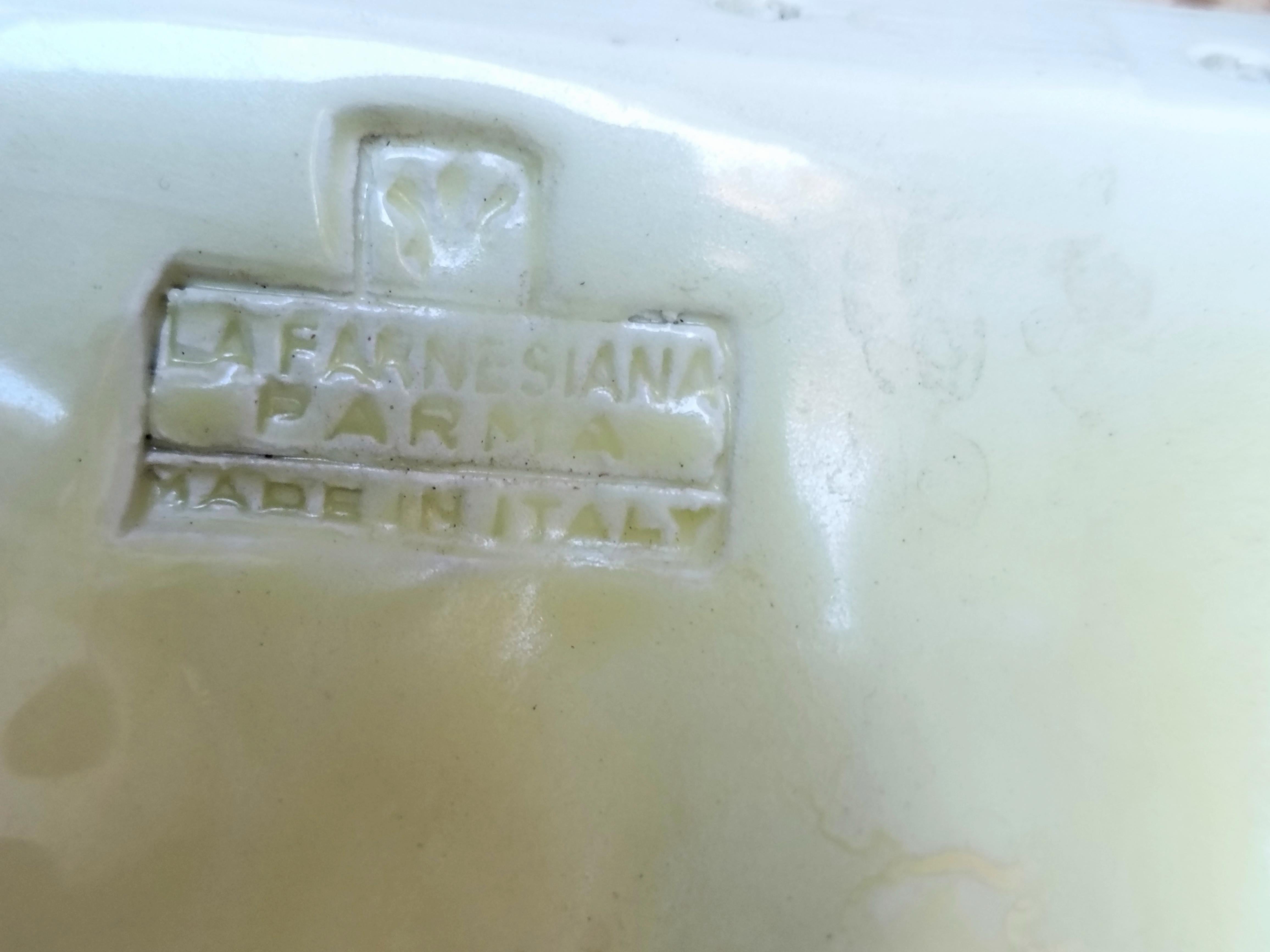 La Farnesiana Parma, Specchio da parete ovale in ceramica, Italia 1958 1