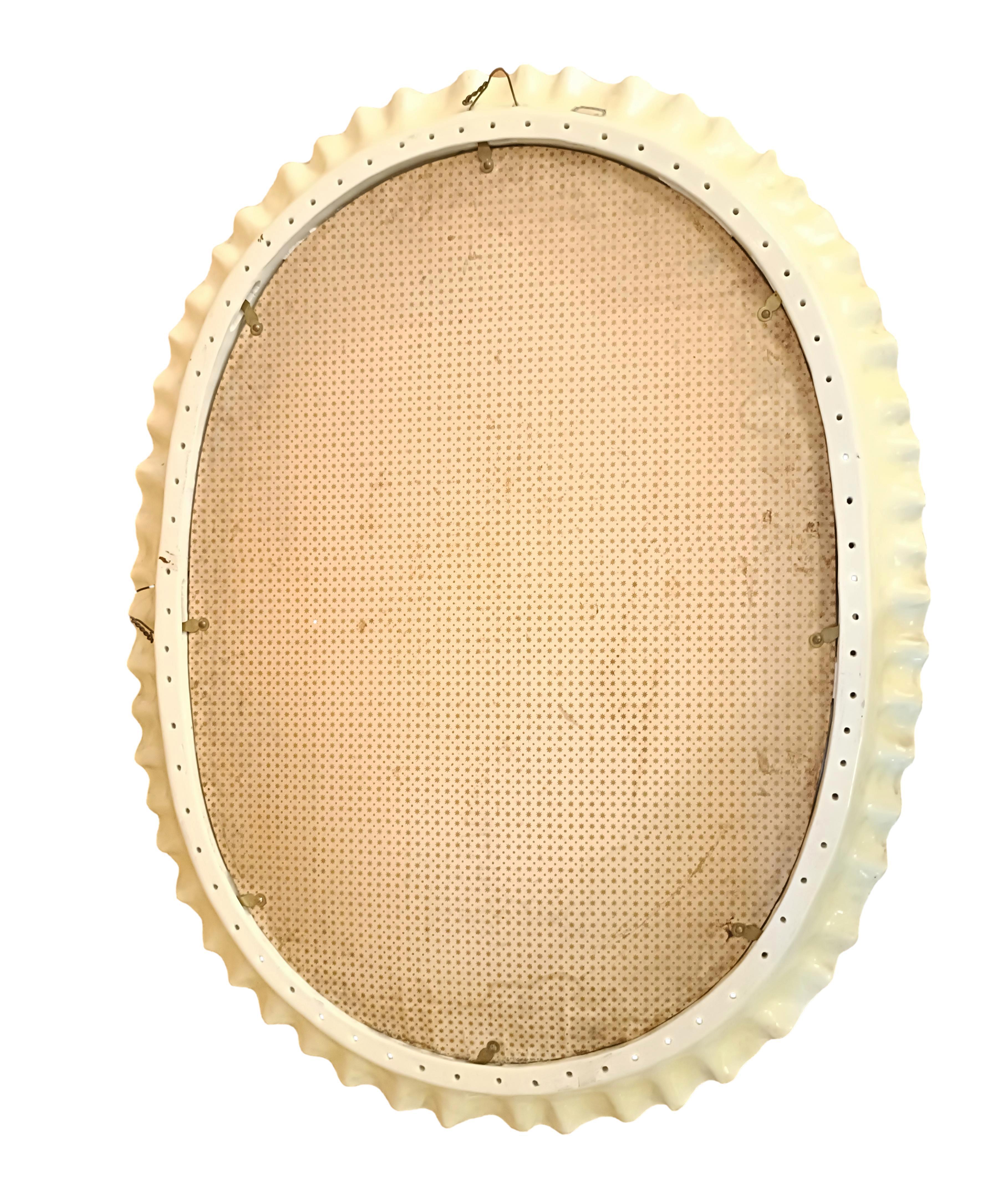 La Farnesiana Parma, Specchio da parete ovale in ceramica, Italia 1958 2