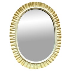 La Farnesiana Parma, Oval Ceramic Wall Mirror, Italy 1958